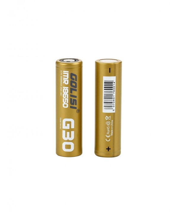 Golisi G30 IMR 18650 High-drain Li-ion Battery 25A 3000mAh 2pcs