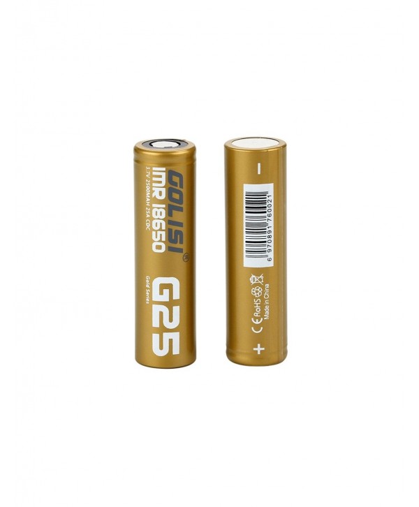 Golisi G25 IMR 18650 High-drain Li-ion Battery 25A 2500mAh 2pcs