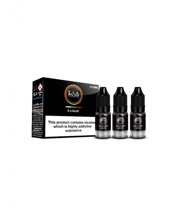 L&A Vape Premium PG+VG Nicotine Shot Base 3x10ml