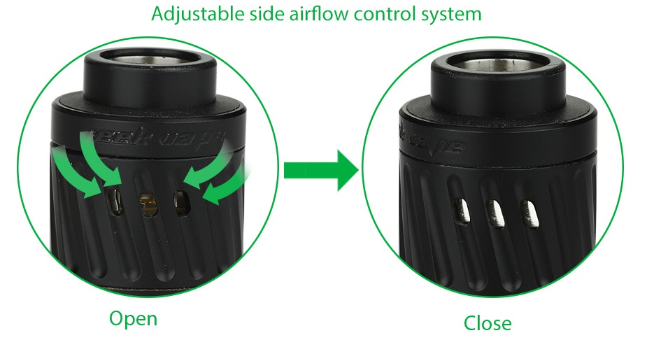 GeekVape Karma Kit Adjustable side airflow control system Open Close