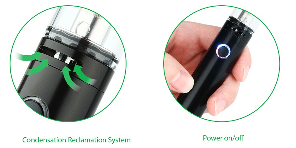 Kangertech PANGU Starter Kit 2500mAh Condensation Reclamation Syster Power on off