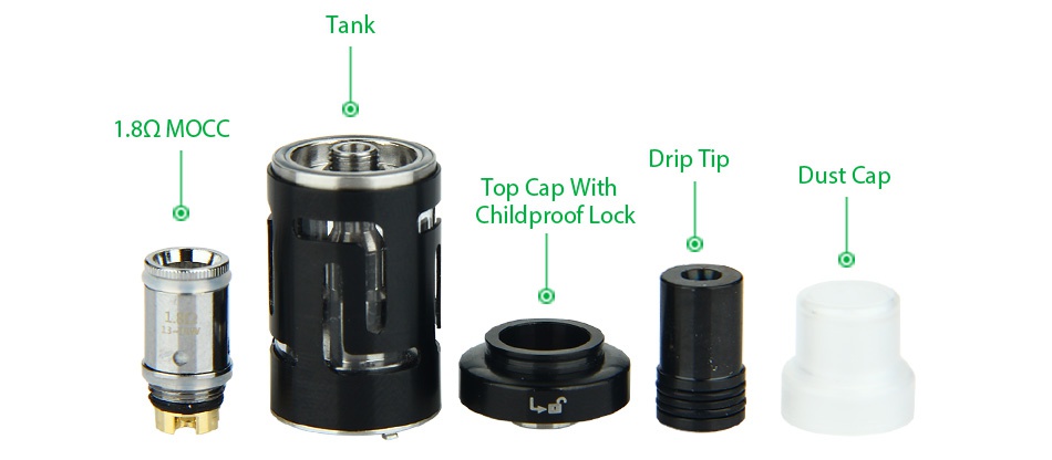 UD Tidus Kit 800mAh 1 8Q MOCO Drip tip Cap with Dust Cap Childproof Lock
