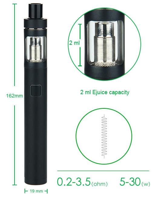 Joyetech eGo Twist+ Kit with CUBIS D19 Atomizer 1500mAh 162n 2 ml Juice capacity 0 2 3 5om5 30 19 mm