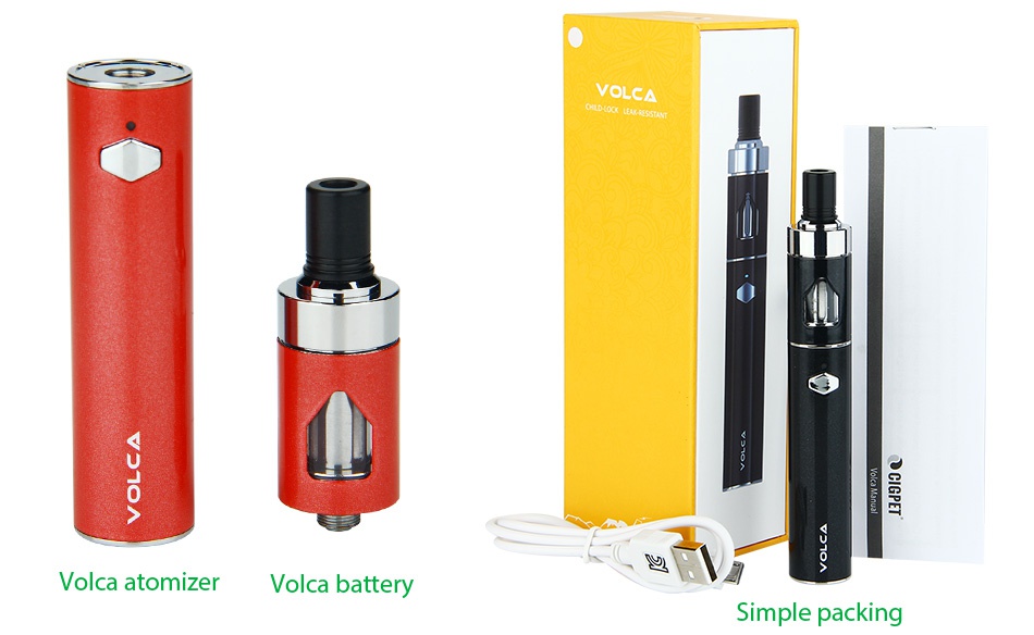 CIGPET VOLCA Start Kit 1500mAh Volca atomizer Volca battery Simple packing