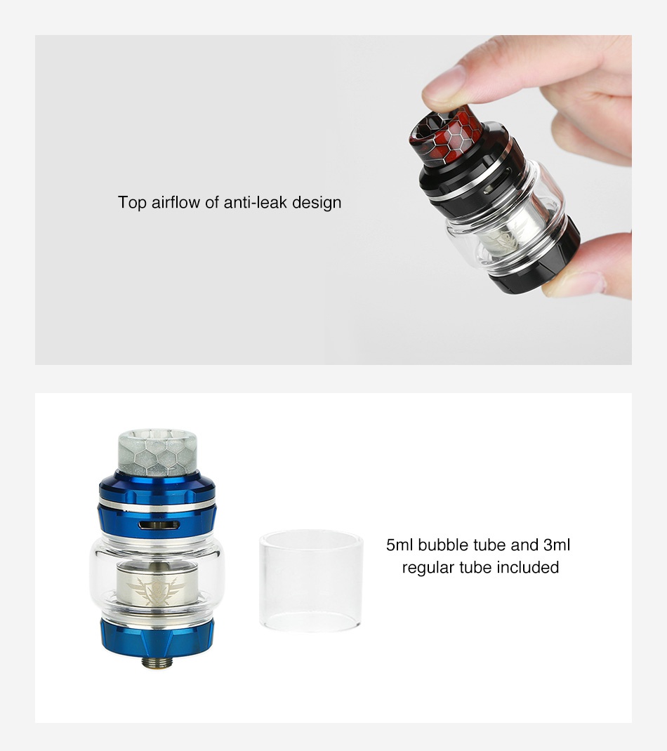 [With Warnings] Ample Crypto Subohm Tank 5ml S ver Blue Black