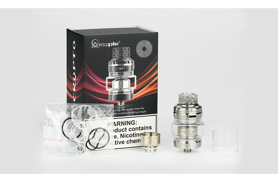 [With Warnings] Ample Crypto Subohm Tank 5ml ARNING roduct contains he Nicotine tive ch