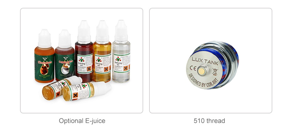 CoilART LUX Mesh Tank 5.5ml   Optional E juice 510 thread