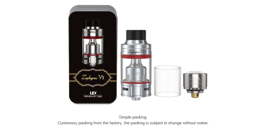UD Zephyrus V3 Subohm Tank Kit 5ml Customary packing from the factory  the packing is subject to change without notice