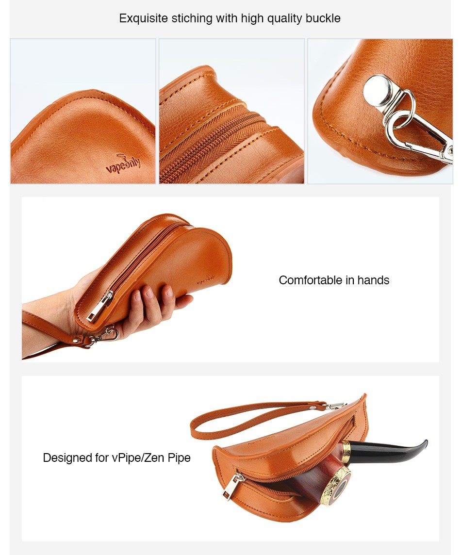 VapeOnly Leather Pipe Storage Bag Exquisite stiching with high quality buckle Comfortable in hands Designed for pIpe zen pipe