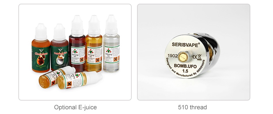 Serisvape BOMB UFO V1.5 RDTA 2ml    BOMB  UFO Optional E juice 510 thread