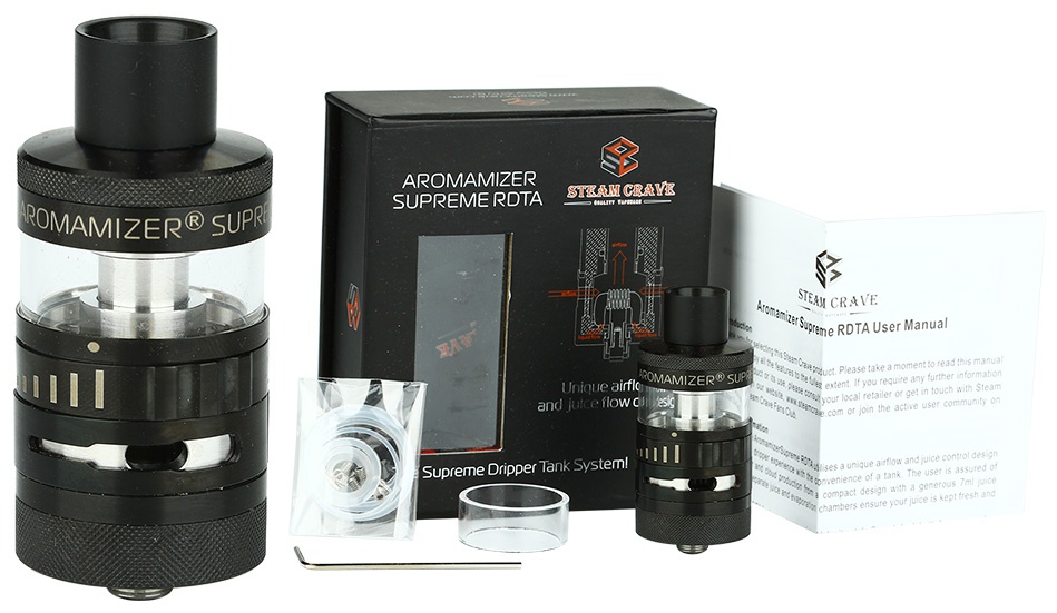 Steam Crave Aromamizer Supreme RDTA - 4ml SUPREME RDTA STRAM CRAYK ROMAMIZER  SUF AMIZERO SI Unique airflo w Supreme Dripper Tank Systeml 11I I