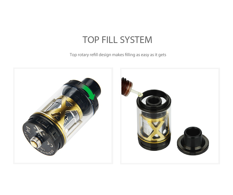IJOY EXO XL Subohm Tank 5ml TOP FILL SYSTEM Top rotary refill design makes filling as easy as it gets