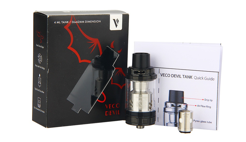 Vaporesso VECO Devil Tank 5ml 4 ML TANK  26x62MM DIMENSION DEVIL TAI DEVIL Pyrex glass tube