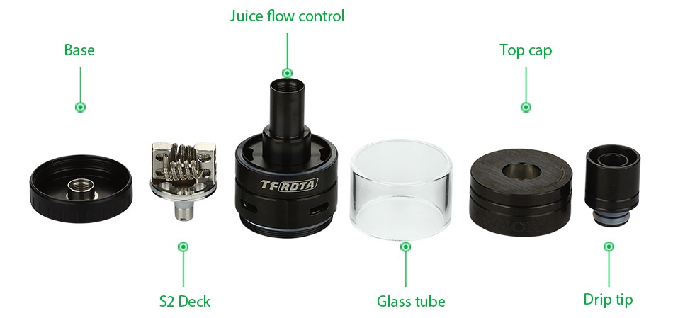 SMOK TF-RDTA Tank 5ml Juice flow control Base op ca TFRDTA S2 Deck Glass tube Drip tip