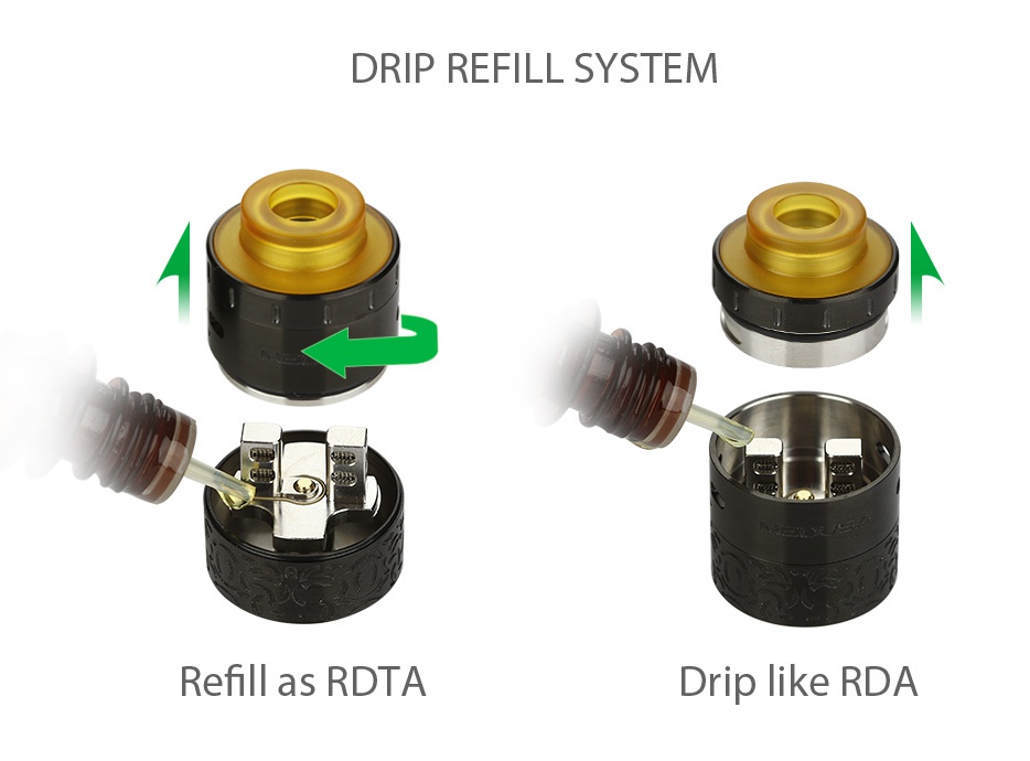 GeekVape Medusa RDTA 3ml DRIP REFILL SYSTEM 1  Refill as rita Drip like rda