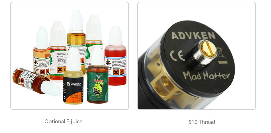 Advken Mad Hatter 24 RDTA ADVKEN   K  Mad Hatter a Joyotoch Optional E juice 510 Thread