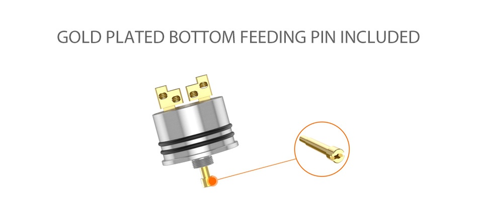 GeekVape Medusa Reborn RDTA 3.5ml GOLD PLATED BOTTOM FEEDING PIN INCLUDED