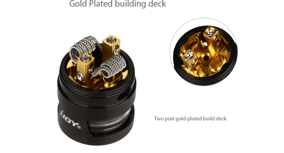 IJOY RDTA 5S Tank 2.6ml Gold Plated building deck Two post gold plated build deck
