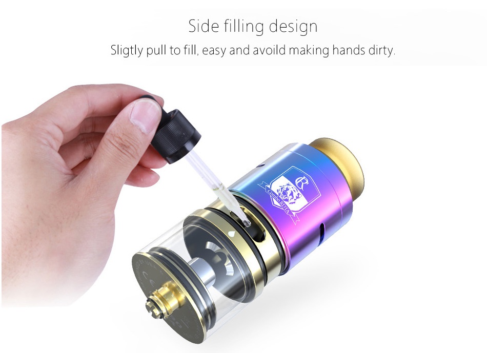 IJOY COMBO RDTA 2 Tank 6.5ml Side filling design Sligtly pull to fill  easy and avold making hands dirty