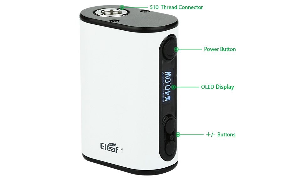 Eleaf iStick Power Nano 40W TC Full Kit 1100mAh 510 Thread ce Power Button OLED Display     Button Elea