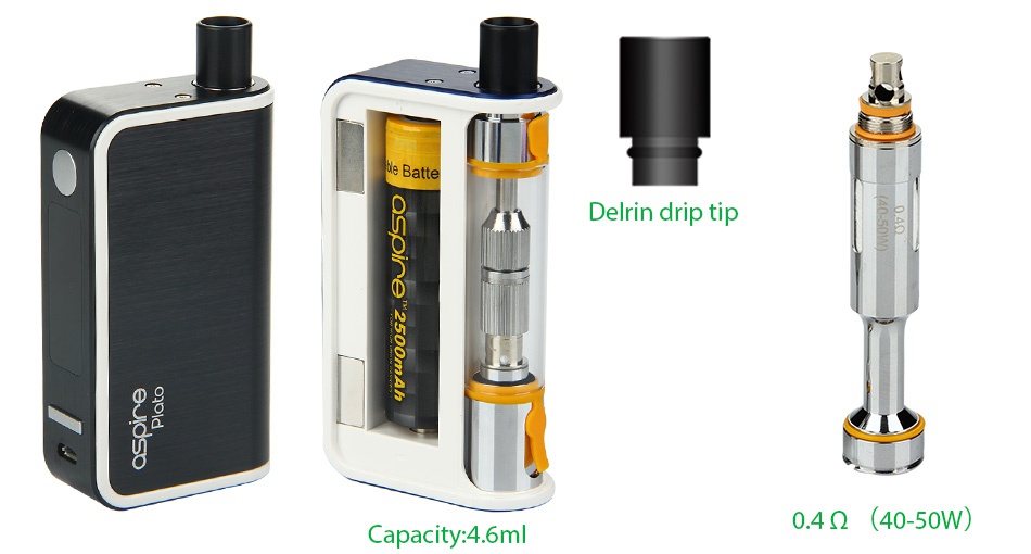 Aspire Plato 50W TC Kit 2500mAh 9