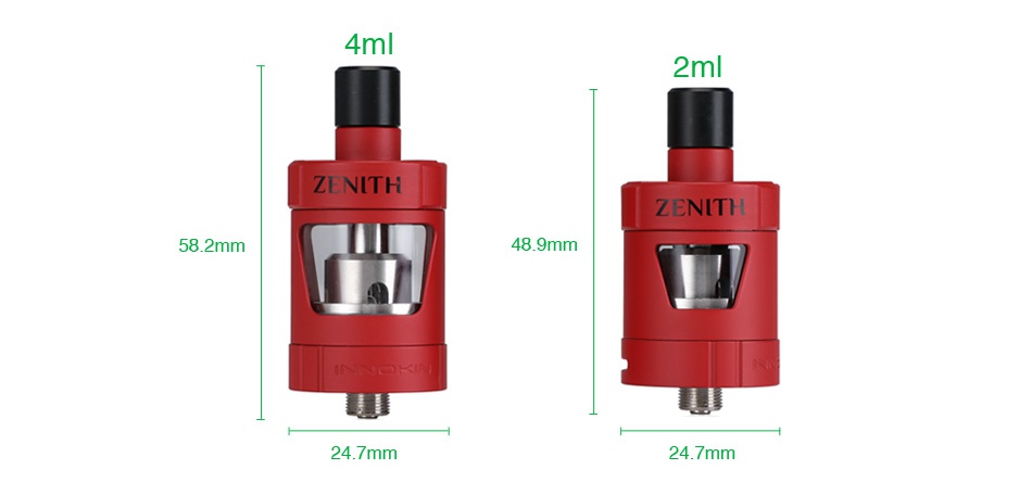 Innokin Zenith MTL Atomizer 2ml/4ml 4m 2ml ZENITH ZENITH 48 9mm 4 7mm 24 7mm