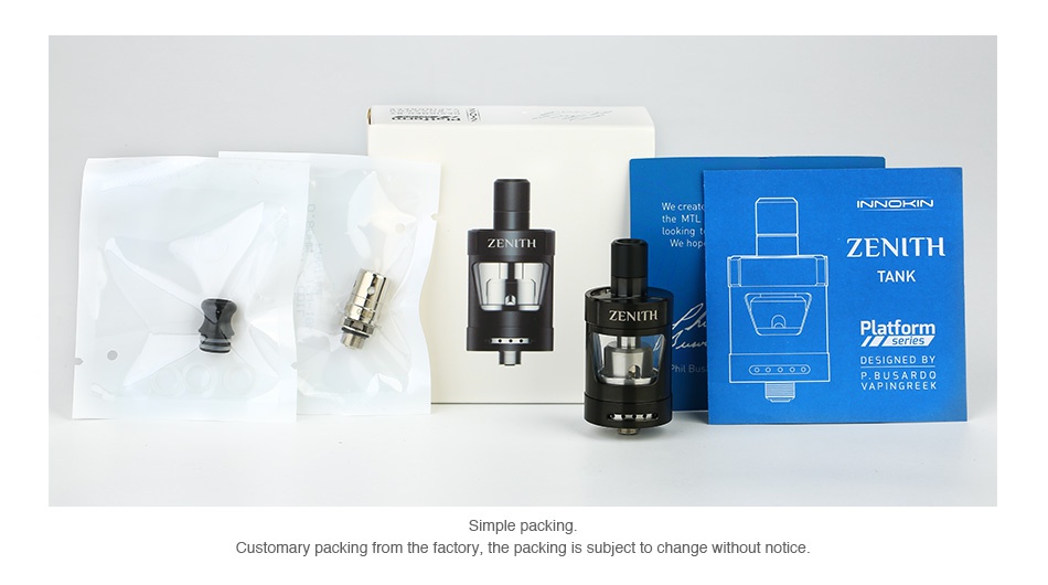 Innokin Zenith MTL Atomizer 2ml/4ml ZENITH Platform stomary packing from the factory  the packing is subject to change without notice