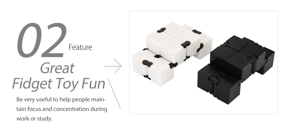 ABS Infinity Cube Fidget Toy White Black