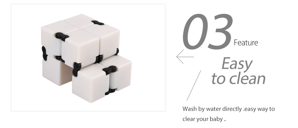 ABS Infinity Cube Fidget Toy White Black