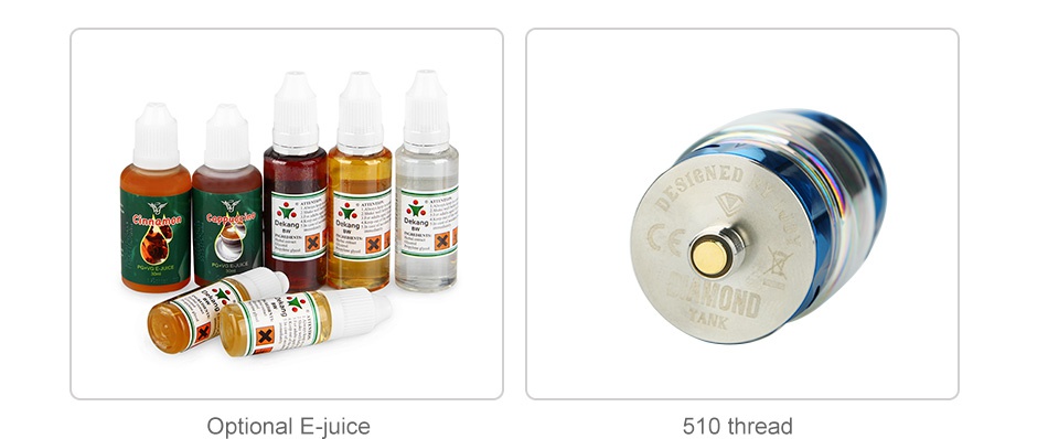 IJOY Diamond Subohm Tank 5.5ml UND Optional E juice 510 thread