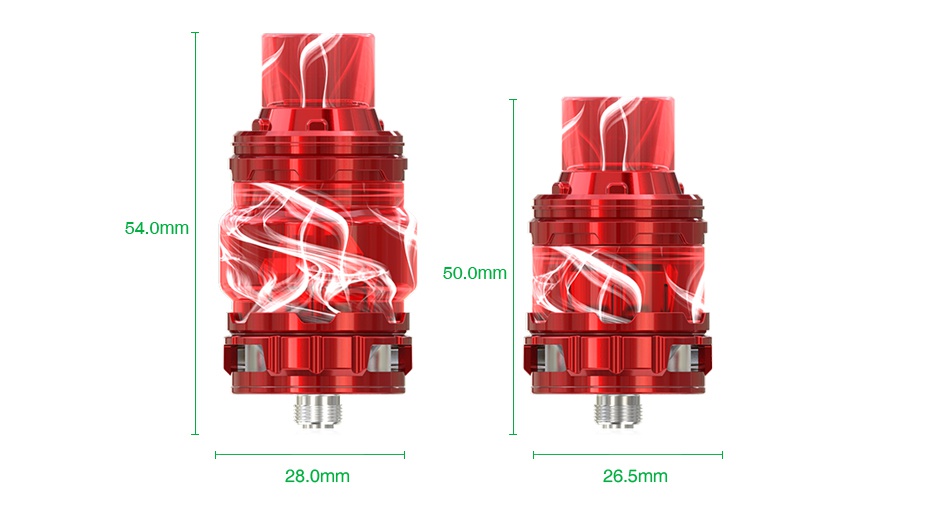 Eleaf ELLO Duro PMMA Atomizer 2ml/6.5ml 54 0mm 50  omm 28 0mm 26 5mm