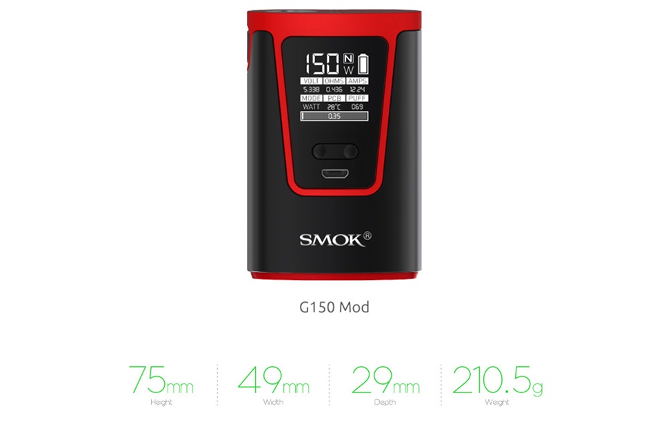 SMOK G150 Kit with TFV8 4200mAh isiN SMOK SMOK  MOK SMOK Gold Black red Black green