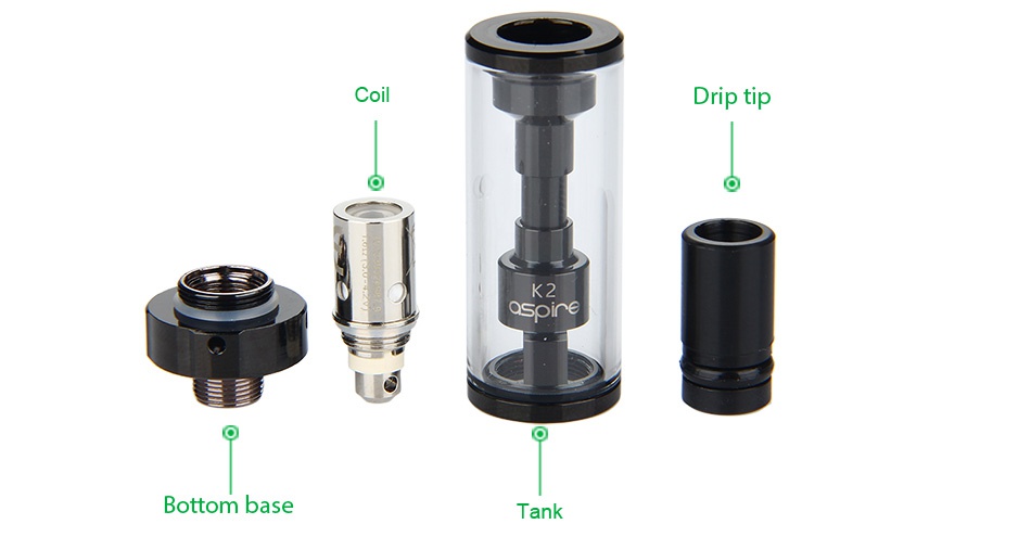 Aspire K2 Quick Start Kit 800mAh Coil Drip ti Bottom base Tank