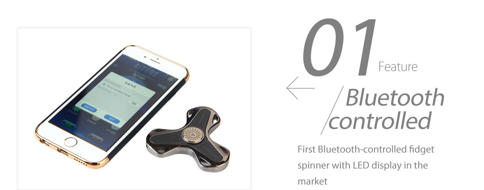 AITURE Ai100 Bluetooth Hand Spinner with LED Display 07 Feature Bluetooth controlled rst Bluetooth controlled fidget spinner with LED display in the