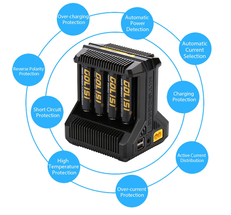 Nitecore Intellicharger I8 Li-ion/NiMH Battery 8-slot Charger Batt  0