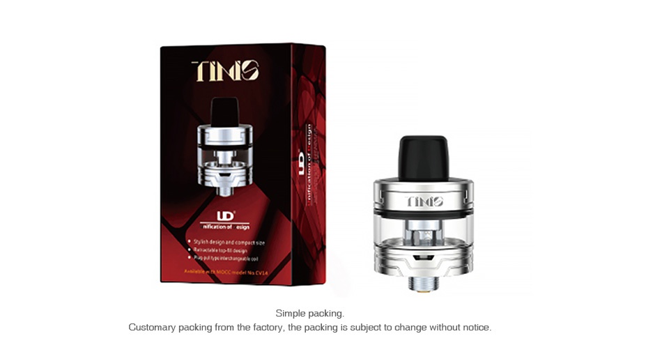 UD Tinis Tank 2ml f  CINI Customary packing from the factory  the packing is subject to change without notice