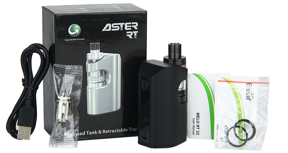 Eleaf Aster RT 100W with Melo RT 22 Full Kit 4400mAh AsH ed Tank Retractable Top