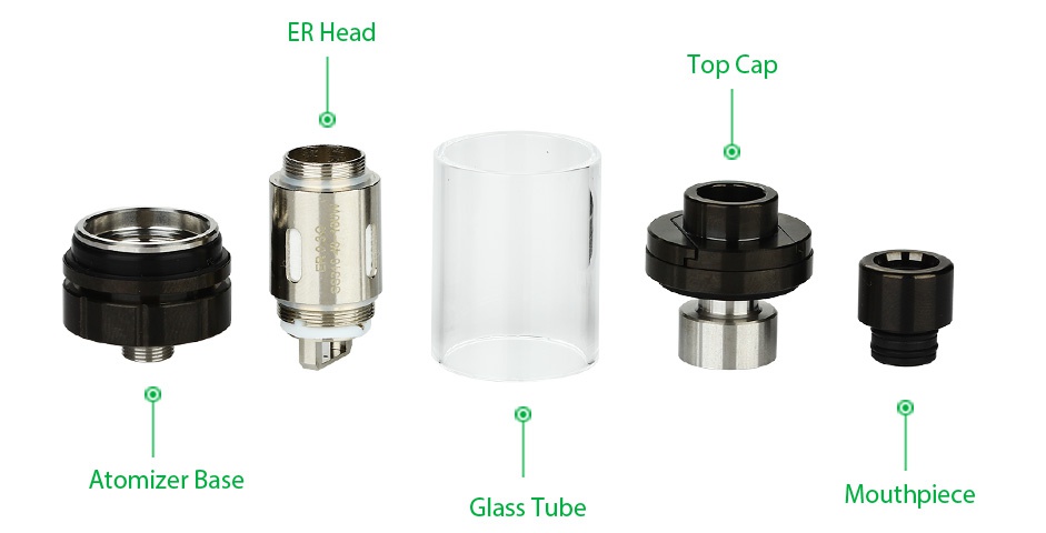 Eleaf Aster RT 100W with Melo RT 22 Full Kit 4400mAh Top Cap Atomizer base Glass Tube Mouthpiece