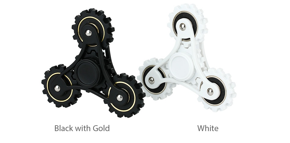 R188 Steel Bearing Hand Spinner with Four Gears Black gold White