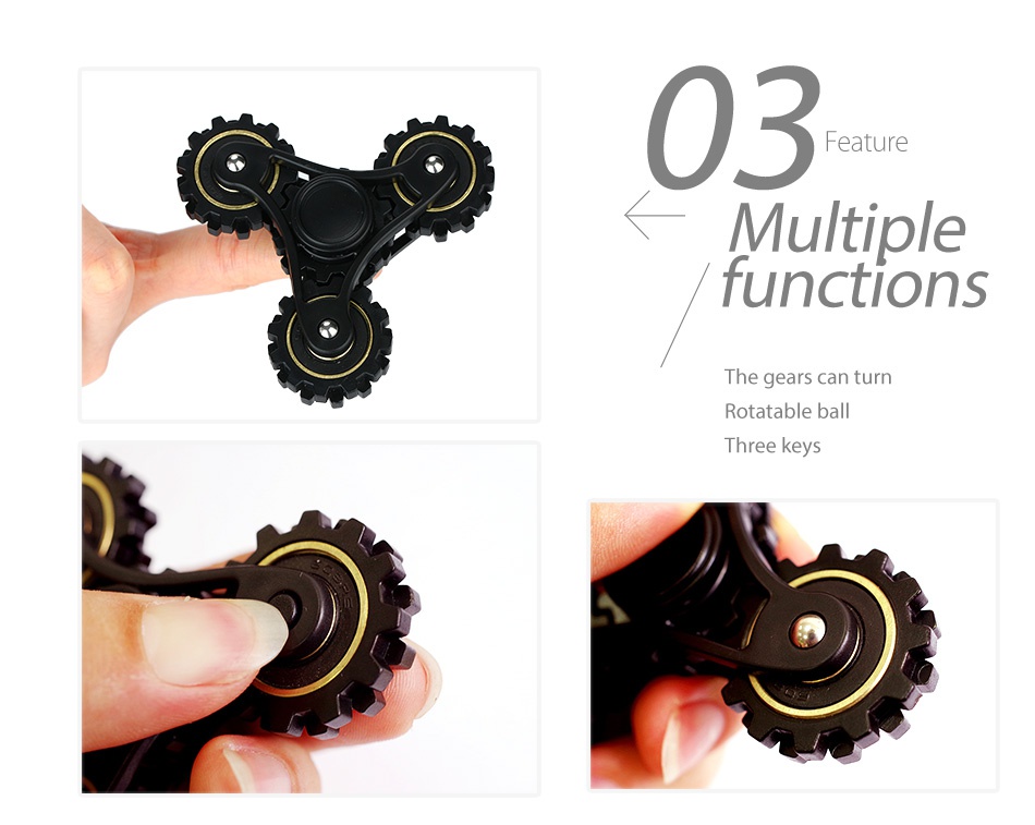 R188 Steel Bearing Hand Spinner with Four Gears 03 Feature Multiple functions The gears can turn Rotatable bal Three keys