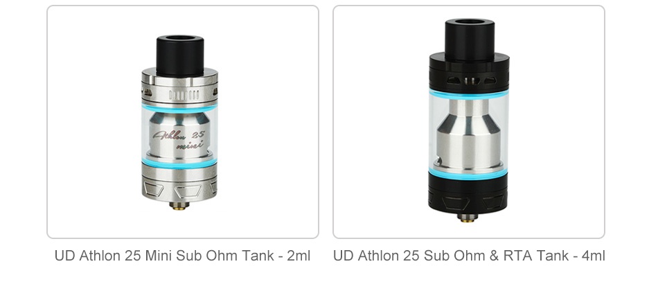 UD Athlon 25 Replacement Octuple Coil 2pcs UD Athlon 25 Mini sub ohm Tank  2ml UD Athlon 25 Sub ohm RTA Tank 4ml