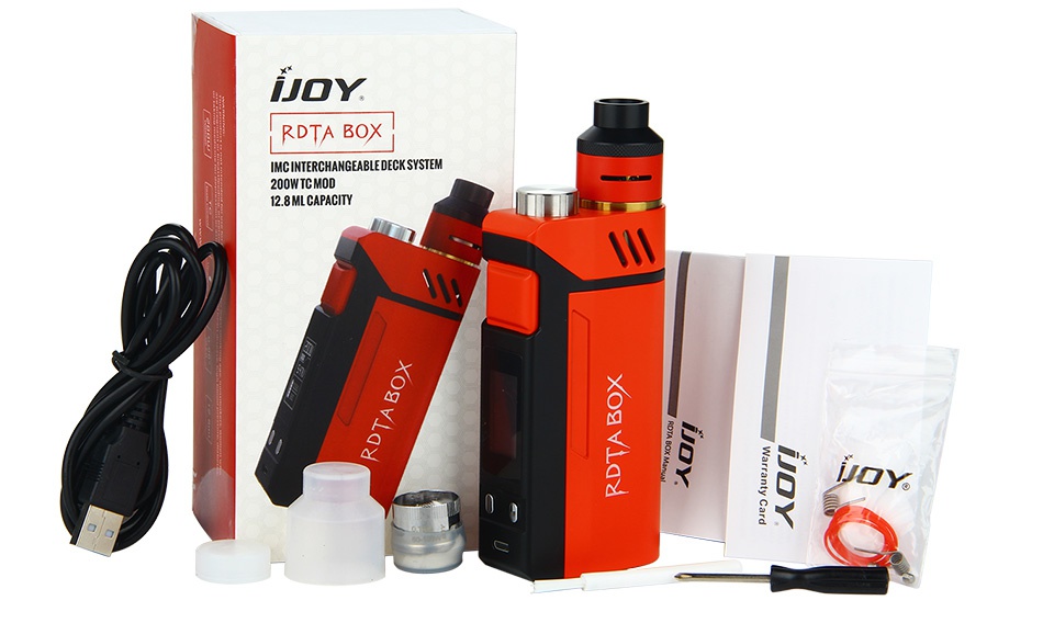 IJOY RDTA BOX 200W Full Kit Y RDTA BOX IMCINTERCHANGEABLE DECK SYSTEM 200W TC MOD 12 8 ML CAPACITY JOY