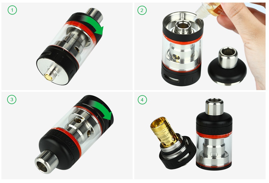 Vaporesso TARGET Pro Ceramic cCELL Tank 2.5ml Atomizer Top airflow cap Bottom base Tank Drip tip