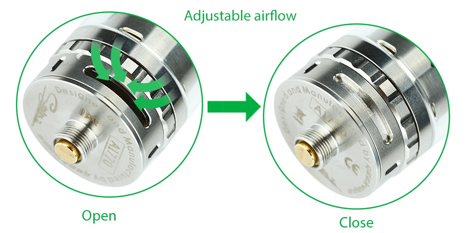 GeekVape Eagle Tank With HBC 6.2ml SS Adjustable airflow Open Close