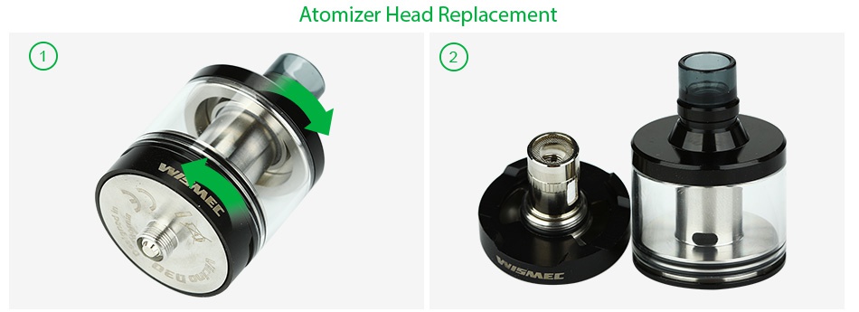 WISMEC Vicino D30 Atomizer 6ml Atomizer head replacement