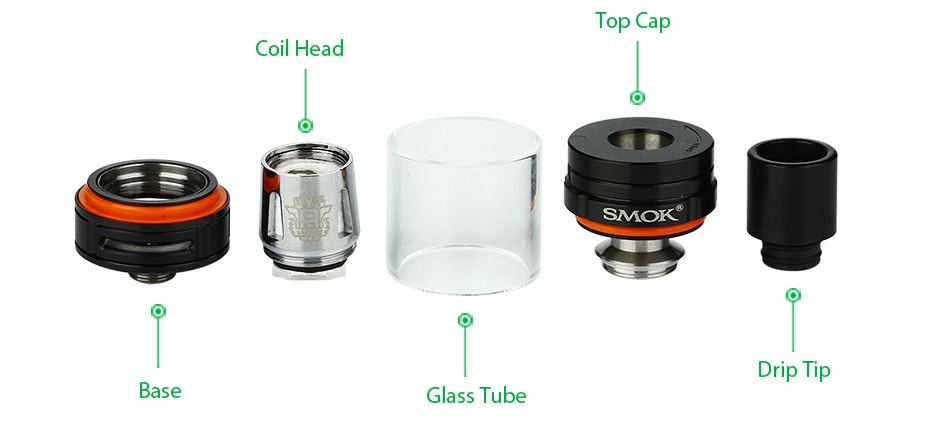 SMOK G-PRIV 220 With TFV8 Big Baby Starter Kit Top SMOK Drip tip Base Glass Tube