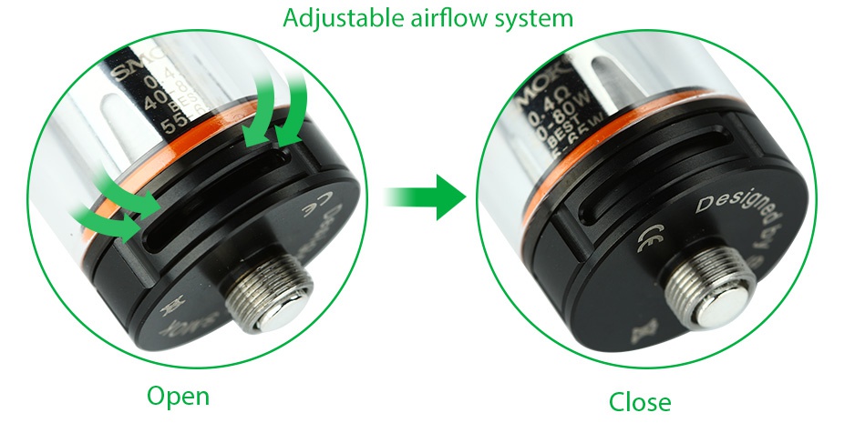 SMOK G-PRIV 220 With TFV8 Big Baby Starter Kit Adjustable airflow system Open Close