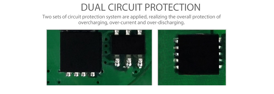 WISMEC Motiv POD Kit 2200mAh DUAL CIRCUIT PROTECTION Two sets of circuit protection system are applied  realizing the overall protection of overcharging  over current and over discharging