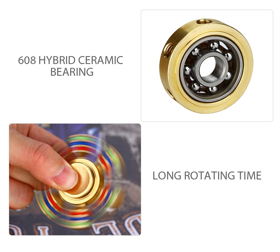 Luminous EDC Hand Spinner with Six Spins 608 HYBRID CERAMIC BEARING ONG ROTATING TIME
