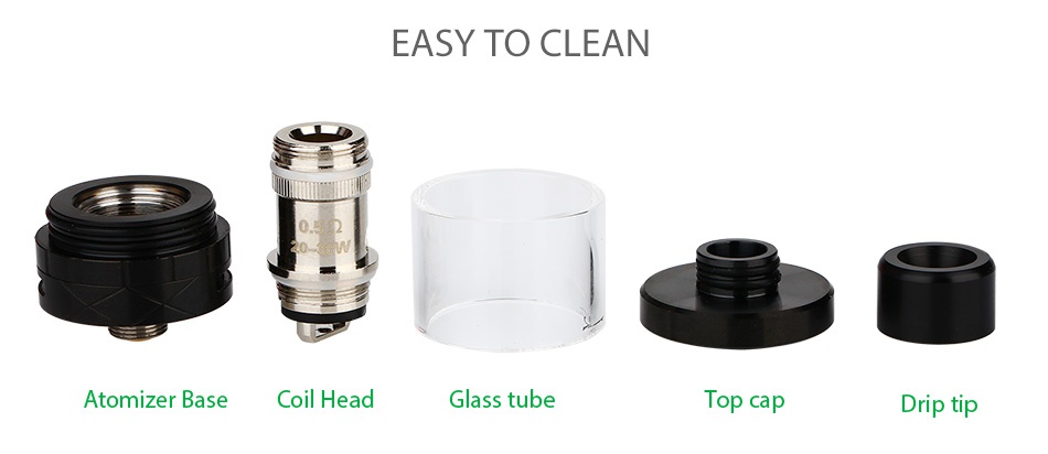 Digiflavor Utank Subohm Tank 2ml EASY TO CLEAN Atomizer base Coil head Glass tube Top cap Ip tip